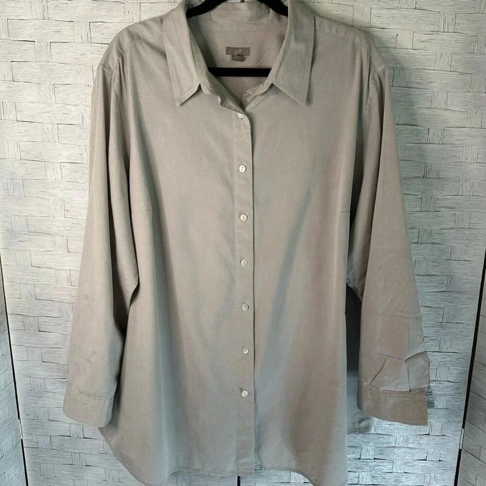 J Jill Womens 100% cotton button-down soft casual cottagecore granny plus size